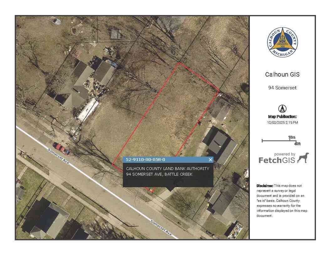 Vacant Land For Sale - 94 Somerset Avenue<br/> Battle Creek, MI 49037
