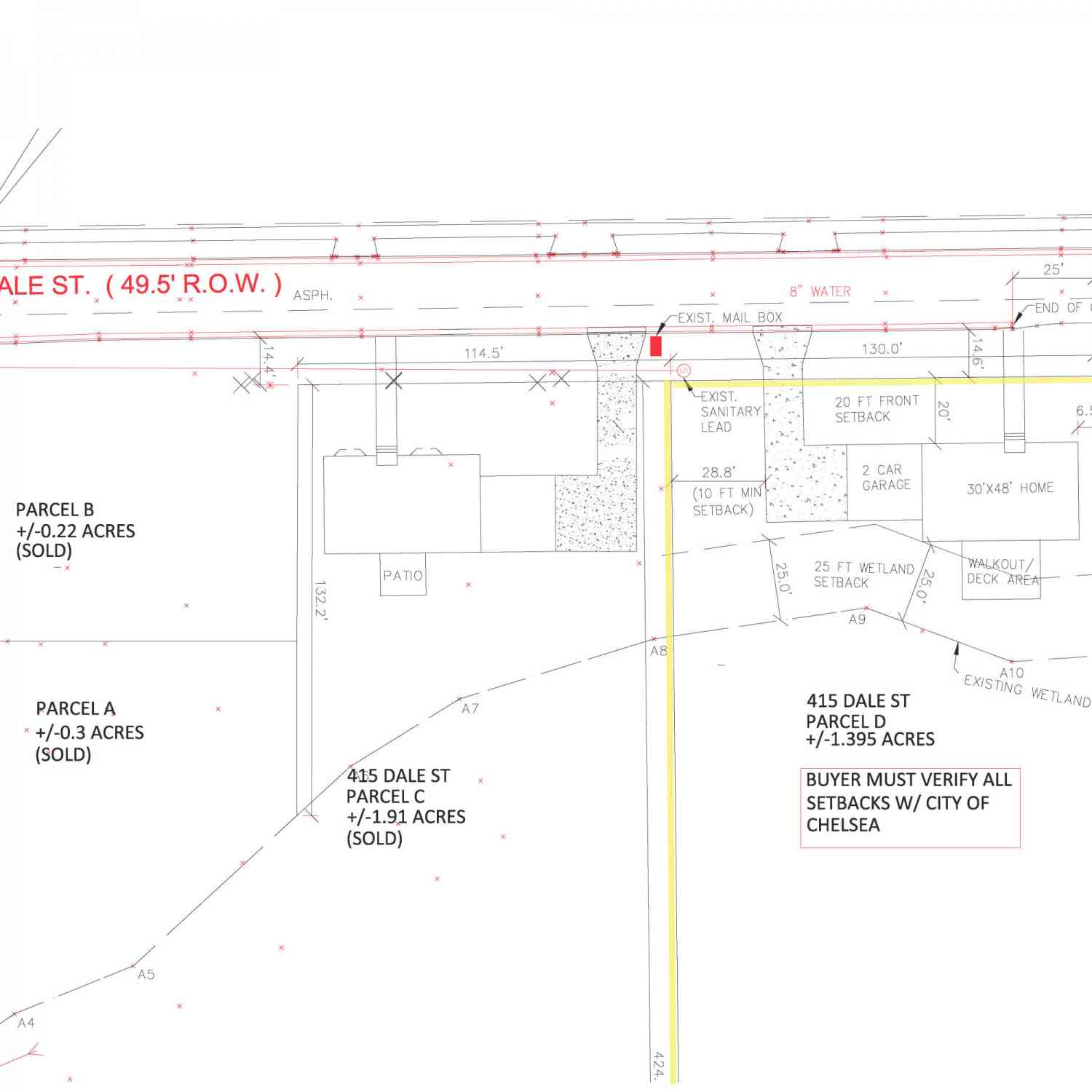 Vacant Land For Sale - 415 Dale Street #PARCEL D<br/> Chelsea, MI 48118