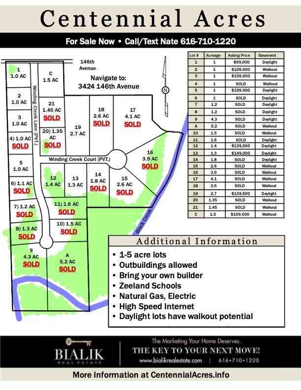 Vacant Land For Sale - 4561 Winding Creek Lane<br/> Zeeland, MI 49464