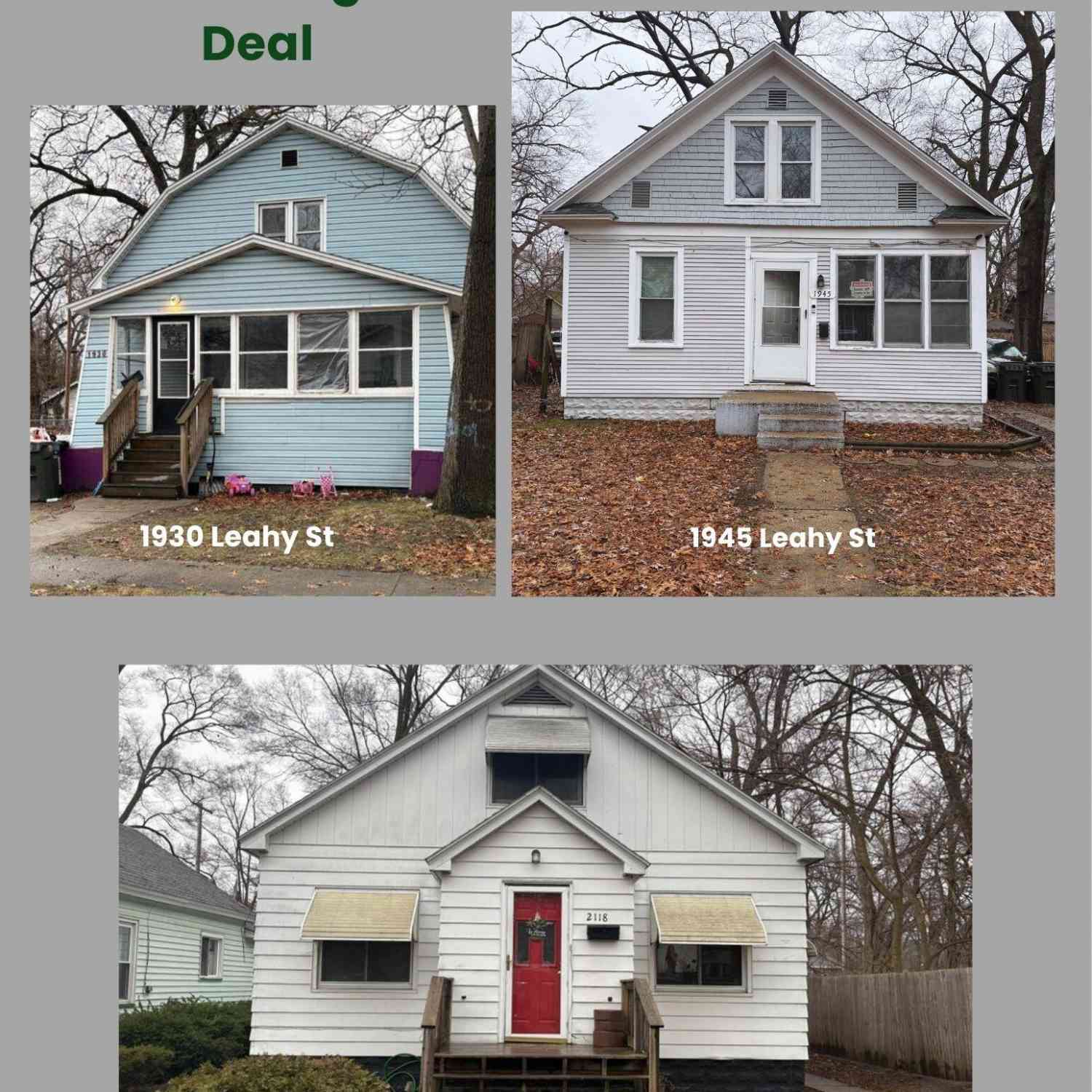 Homes For Sale - 1930 &1945 Leahy Street<br/> Muskegon, MI 49442