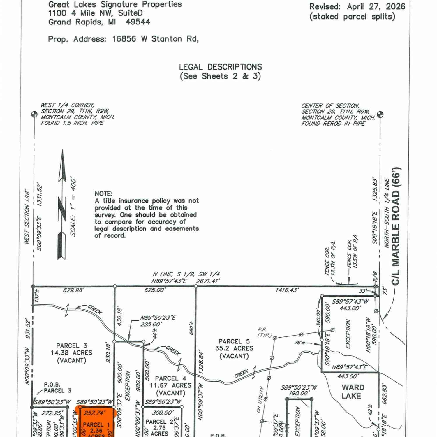 Vacant Land For Sale - PARCEL W Stanton Road #PARCEL 1<br/> Pierson, MI 49339