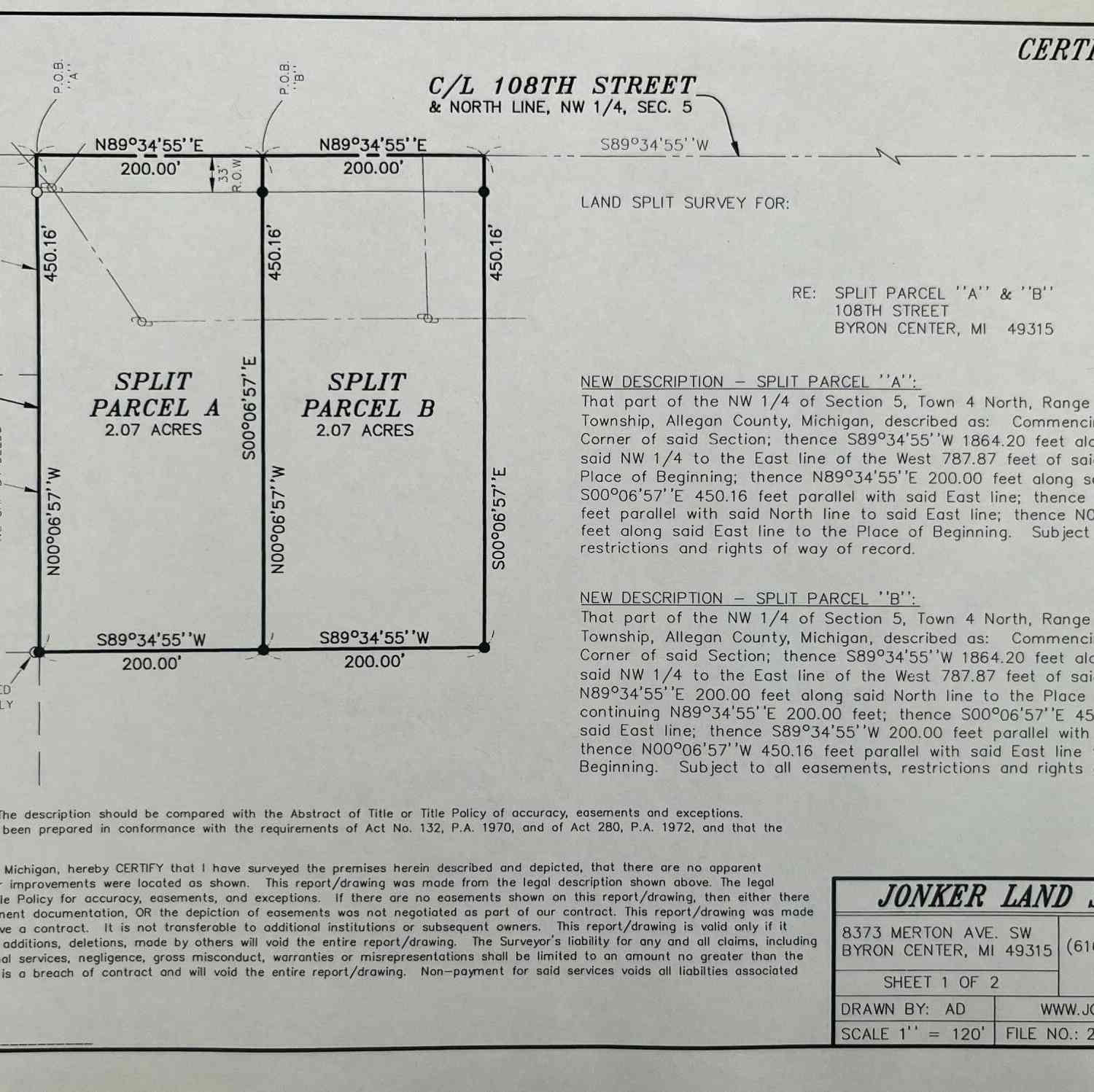 Vacant Land For Sale - (PARCEL A) 108th Street<br/> Byron Center, MI 49315