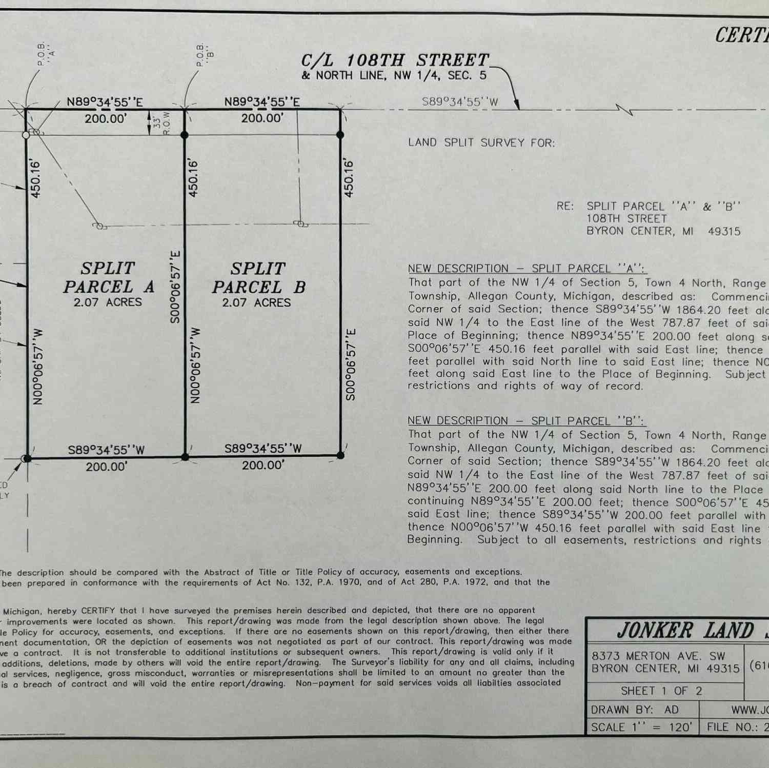 Vacant Land For Sale - (PARCEL B) 108th Street<br/> Byron Center, MI 49315