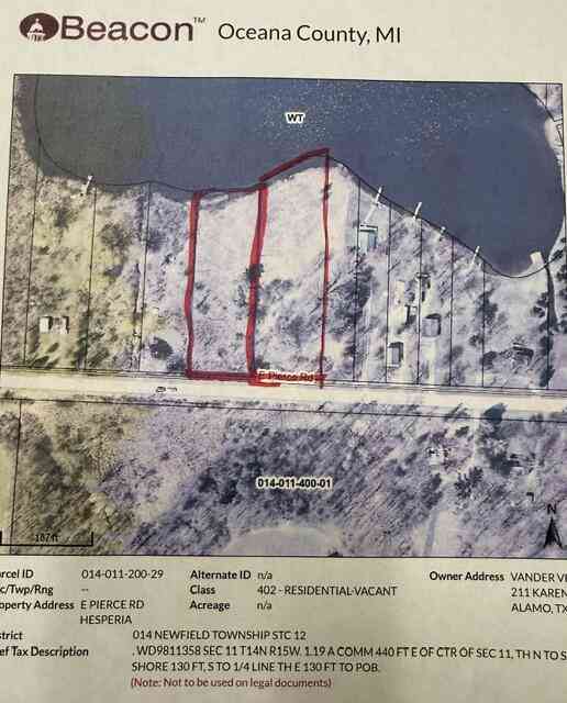 Vacant Land For Sale - 8468 E Pierce Road<br/> Hesperia, MI 49421