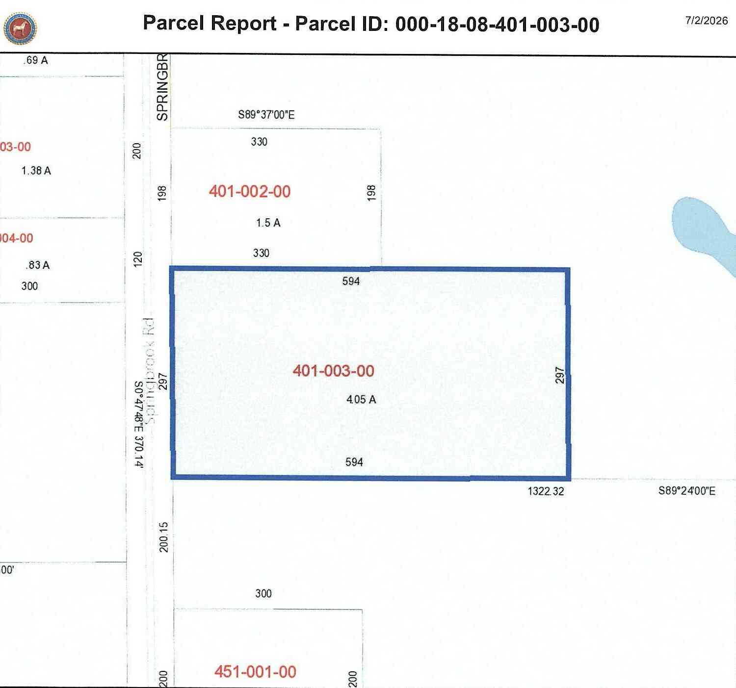 Vacant Land For Sale - 5105 Springbrook Road<br/> Jackson, MI 49201