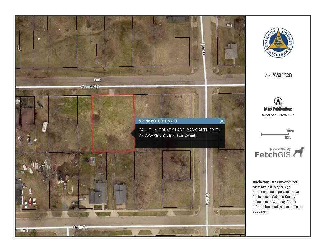 Vacant Land For Sale - 77 Warren Street<br/> Battle Creek, MI 49014