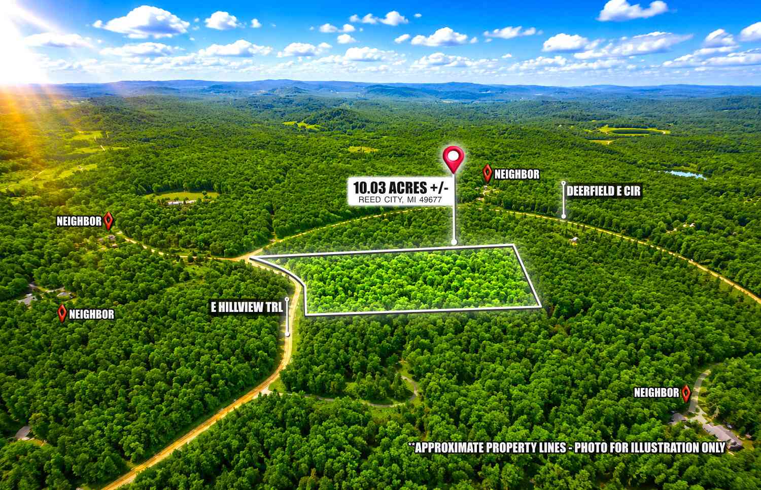 Vacant Land For Sale - E Hillview Trail<br/> Lake County, Reed City, MI 49677