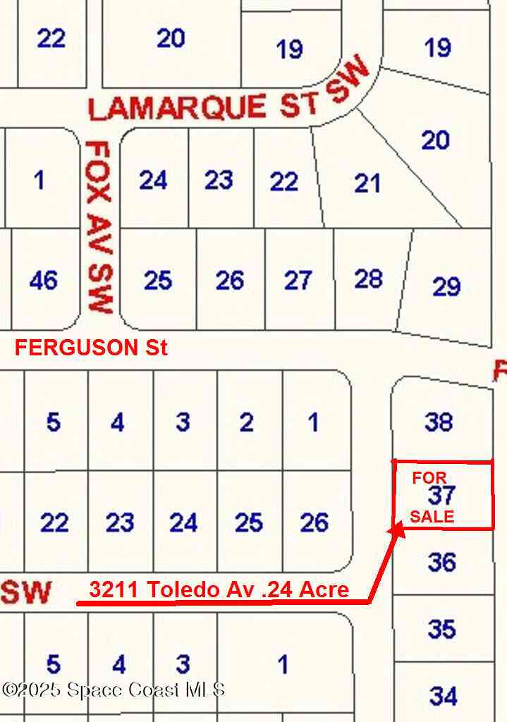 Vacant Land For Sale - 3211 Toledo Avenue<br/> Palm Bay, FL 32908