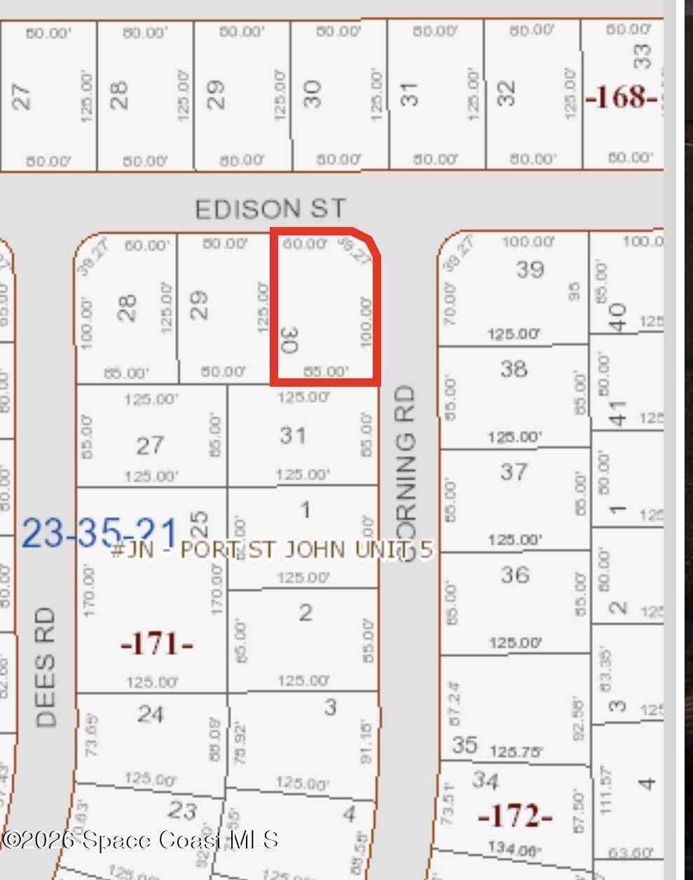 Vacant Land For Sale - 6155 Edison Street<br/> Brevard County, Cocoa, FL 32927