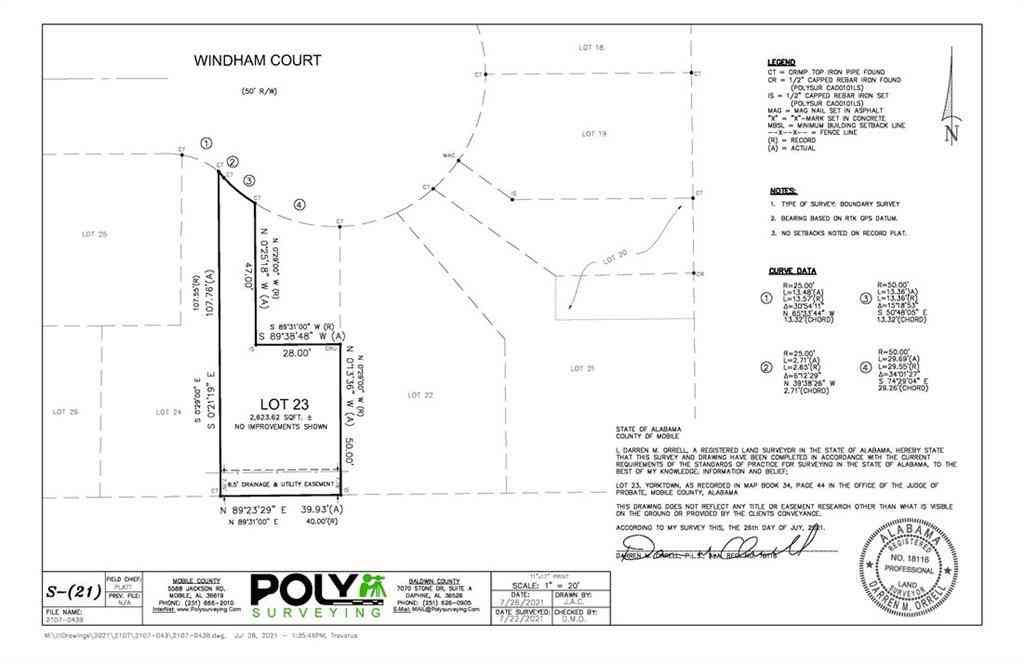 Vacant Land For Sale - Windham Court<br/> Mobile County, Mobile, AL 36608