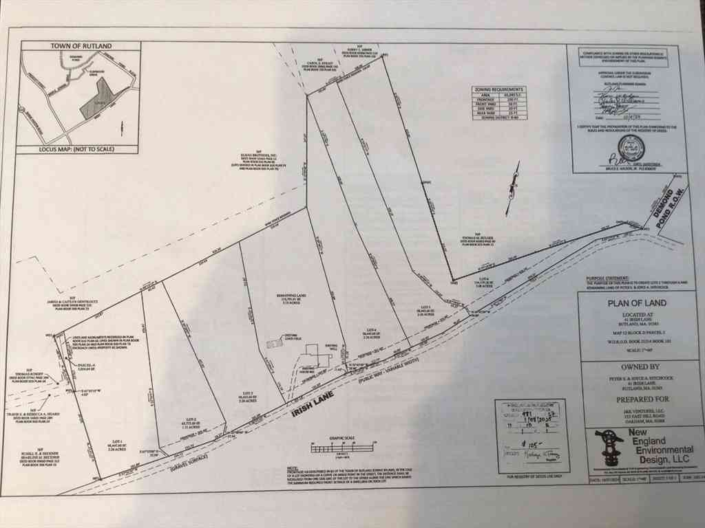 Vacant Land For Sale - 37 Irish Lane<br/> Worcester County, Rutland, MA 01543