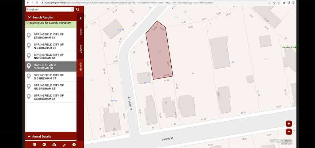 Vacant Land For Sale - S/S AKA 0 Brigham<br/> Springfield, MA 01105