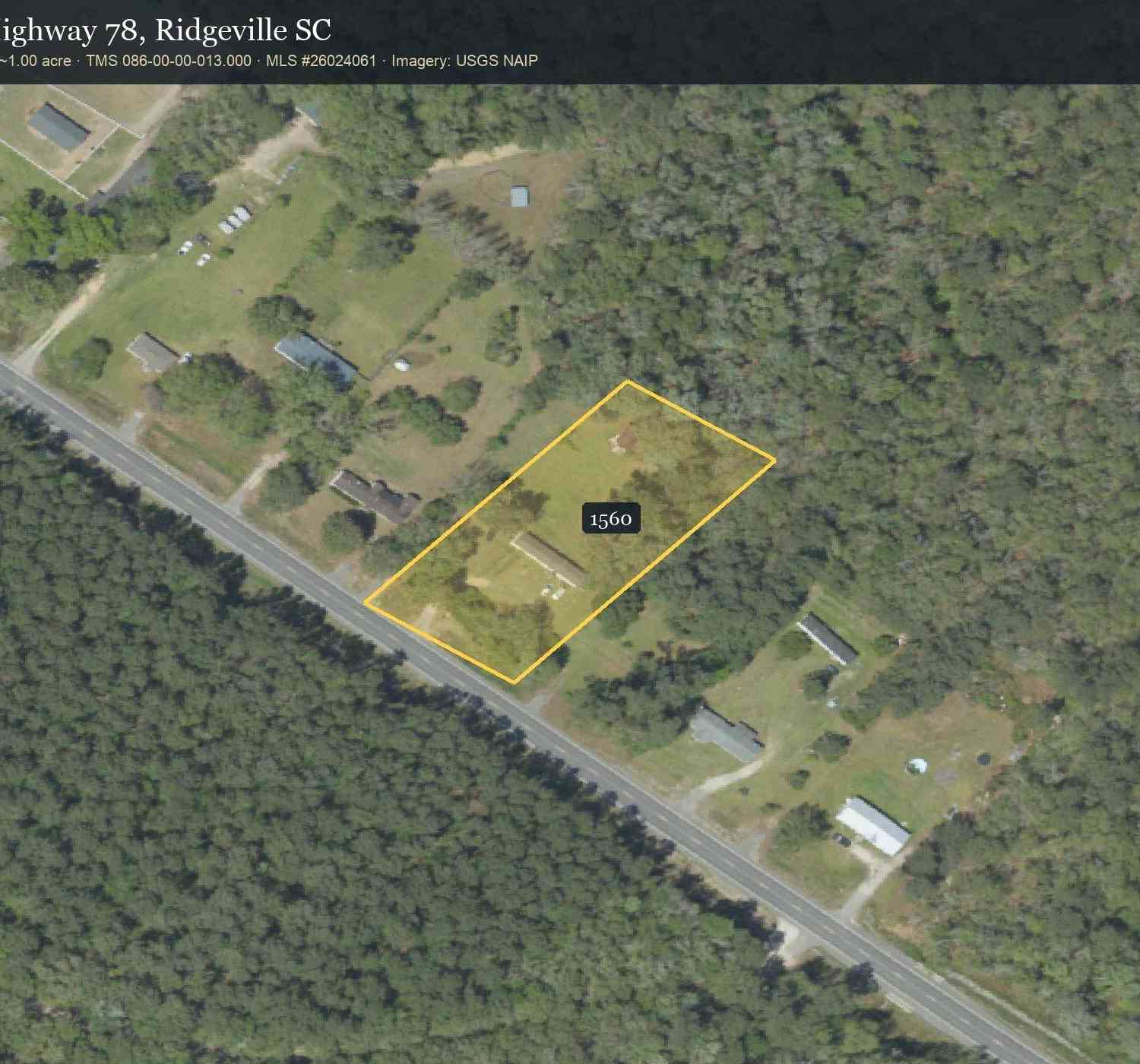 Vacant Land For Sale - 1560 Highway 78<br/> Dorchester County, Ridgeville, SC 29472