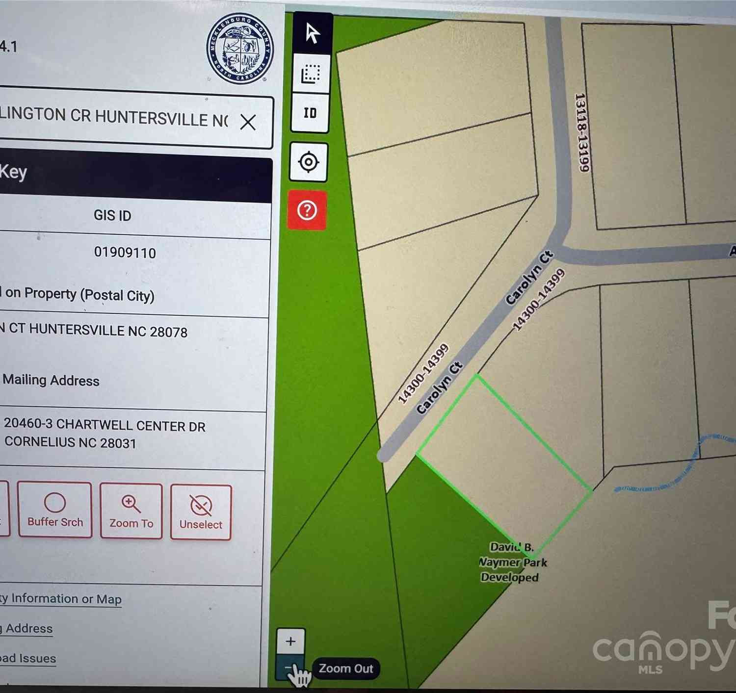 Vacant Land For Sale - 14312 Carolyn Court<br/> Huntersville, NC 28078