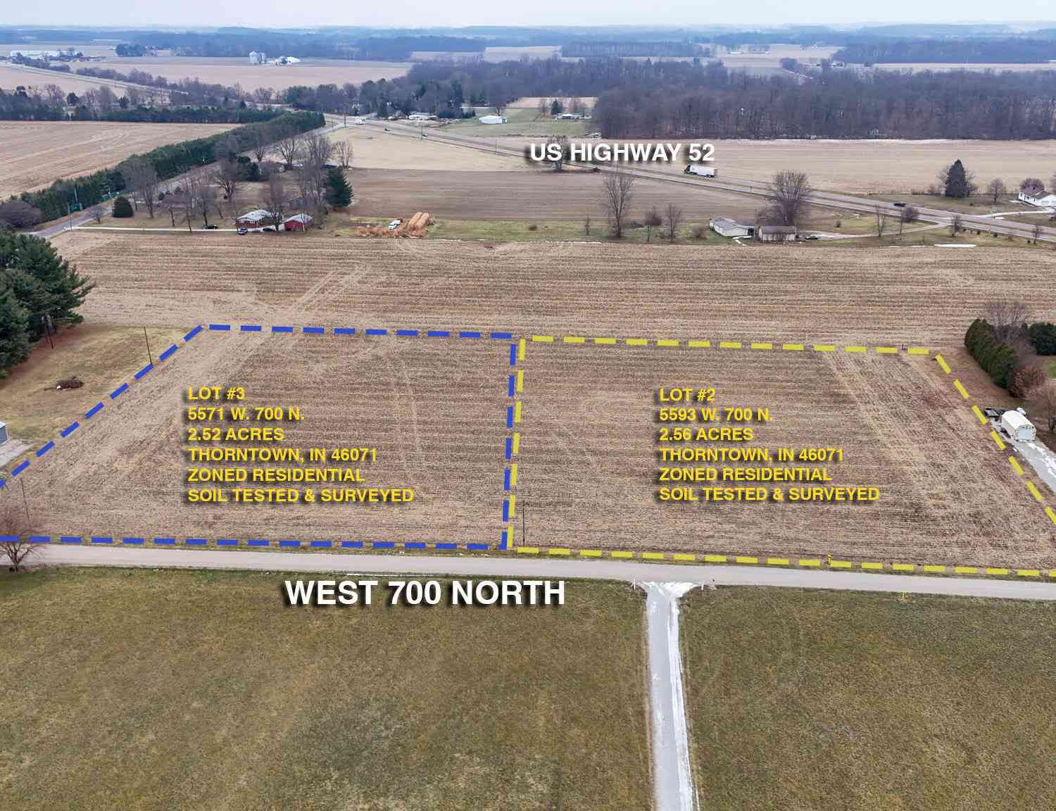 Vacant Land For Sale - 5571 W 700<br/> Thorntown, IN 46071