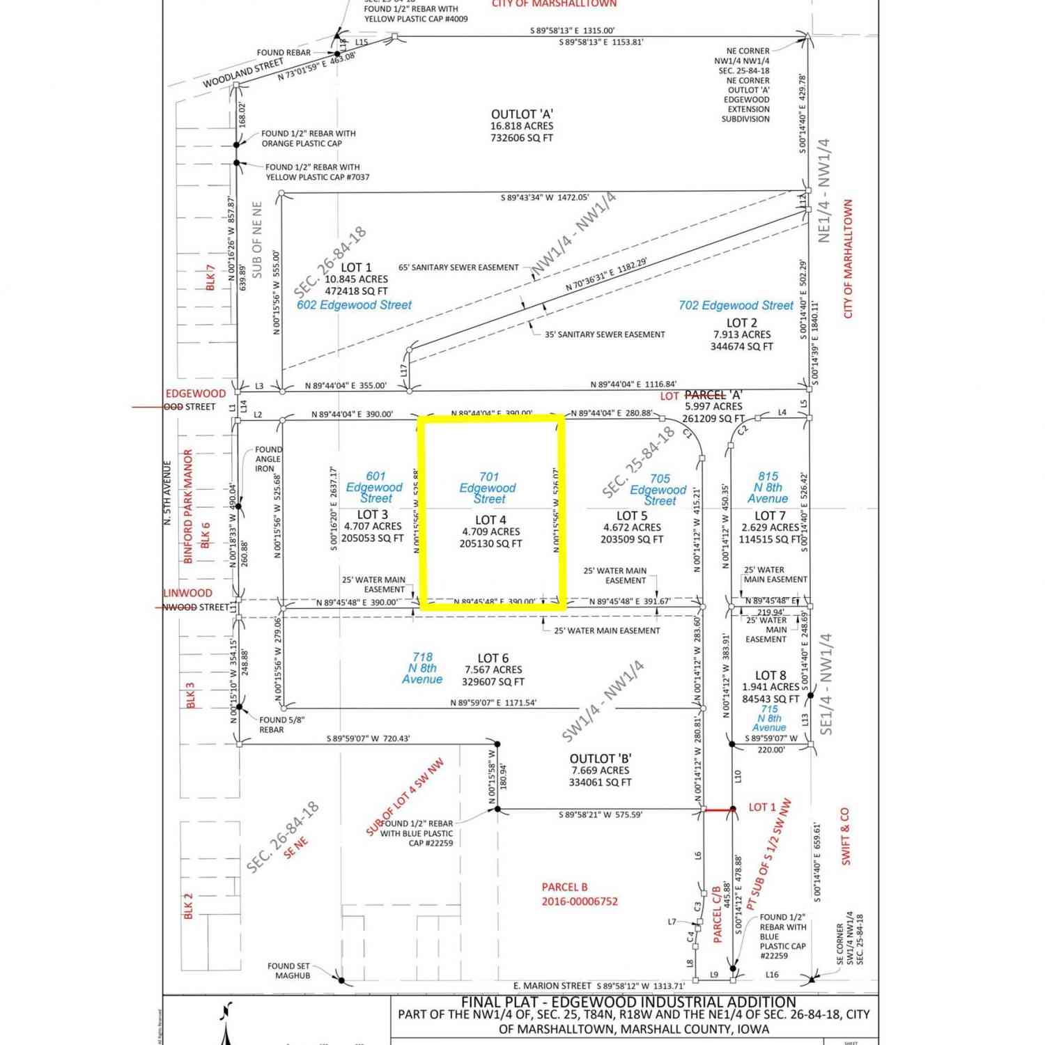 Vacant Land For Sale - 701 Edgewood Street<br/> Marshall County, Marshalltown, IA 50158
