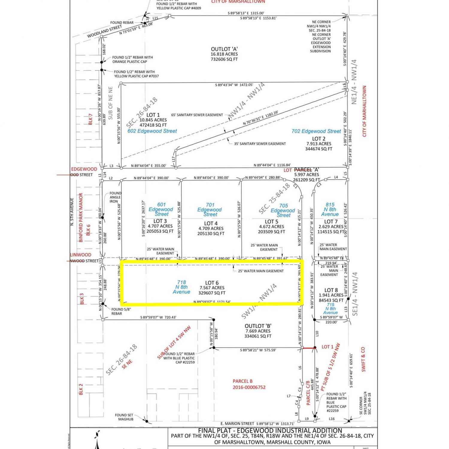 Vacant Land For Sale - 718 N 8th Avenue<br/> Marshall County, Marshalltown, IA 50158