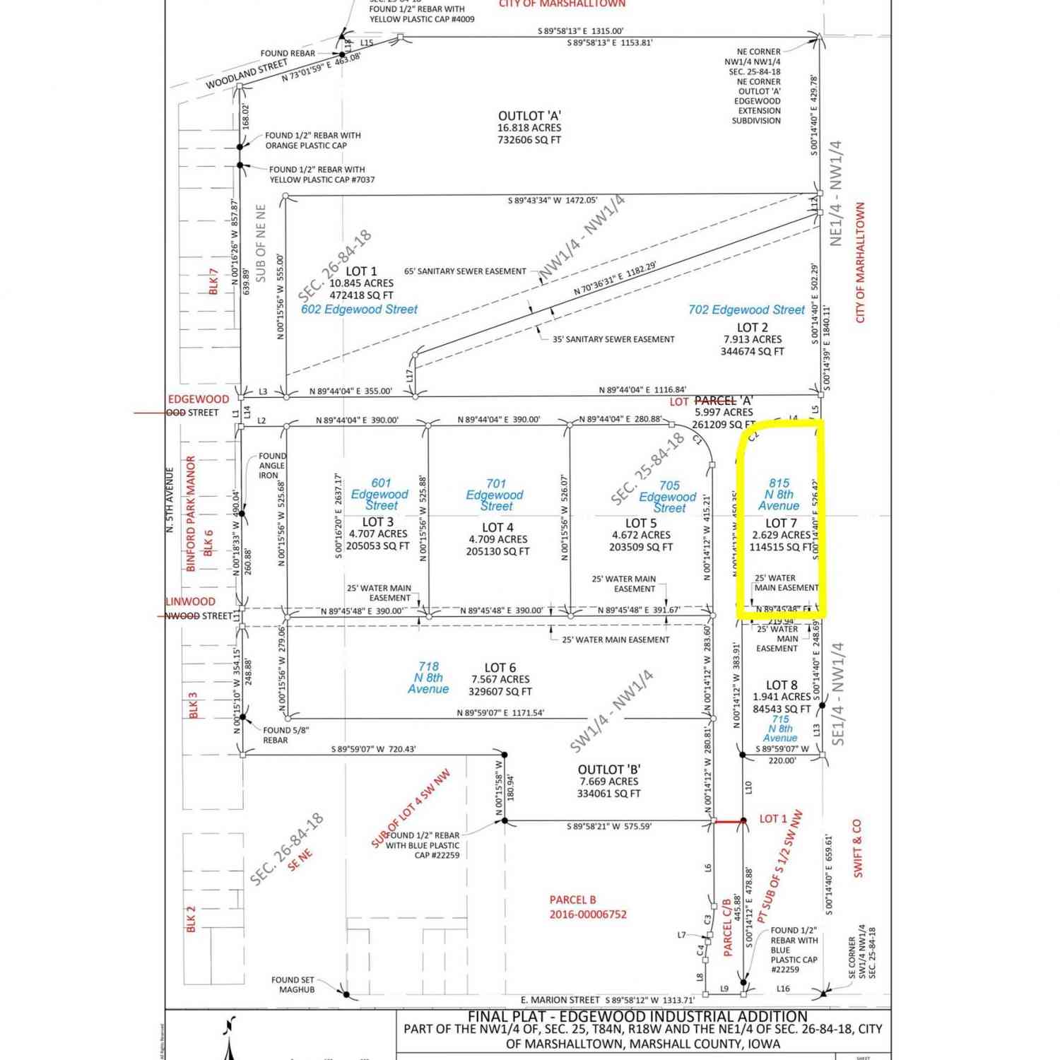 Vacant Land For Sale - 815 N 8th Avenue<br/> Marshall County, Marshalltown, IA 50158