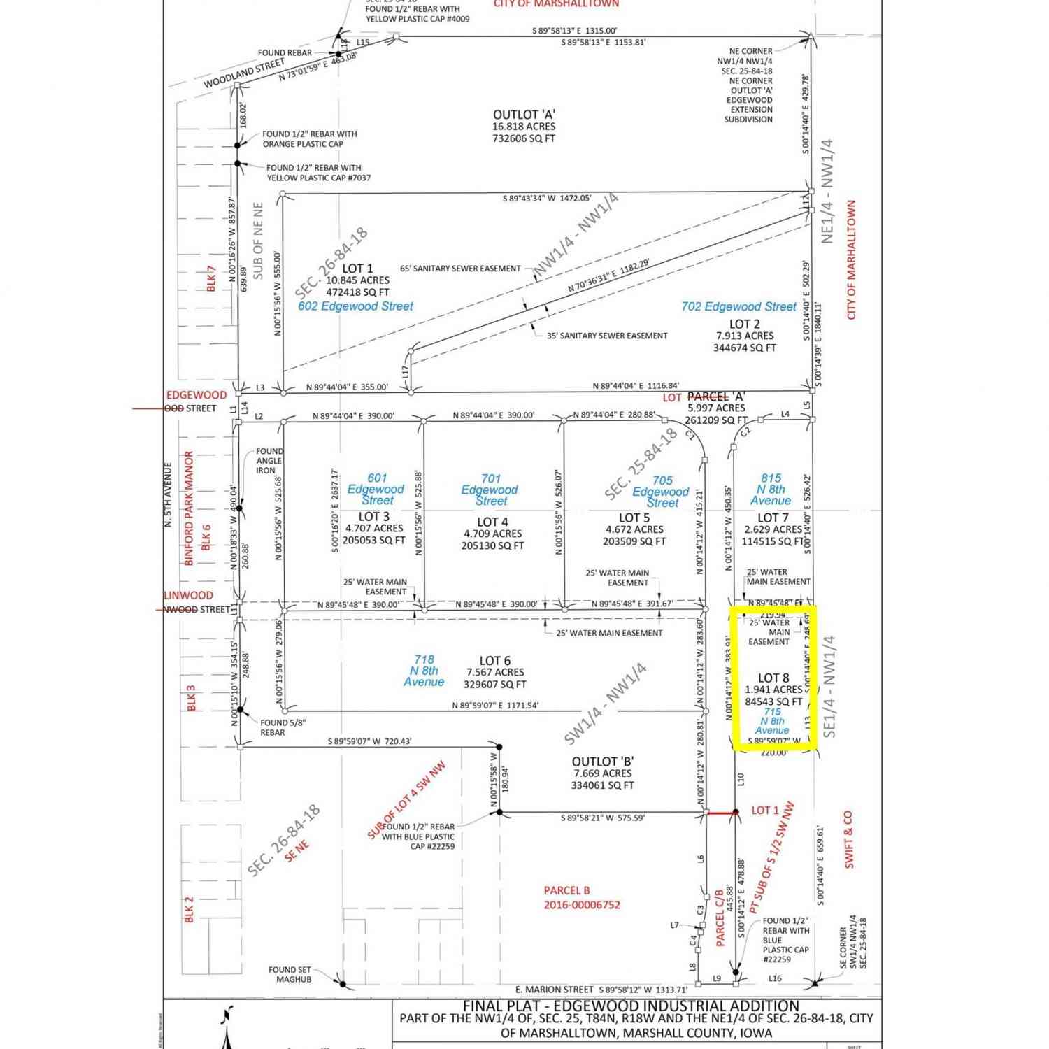 Vacant Land For Sale - 715 N 8th Avenue<br/> Marshall County, Marshalltown, IA 50158