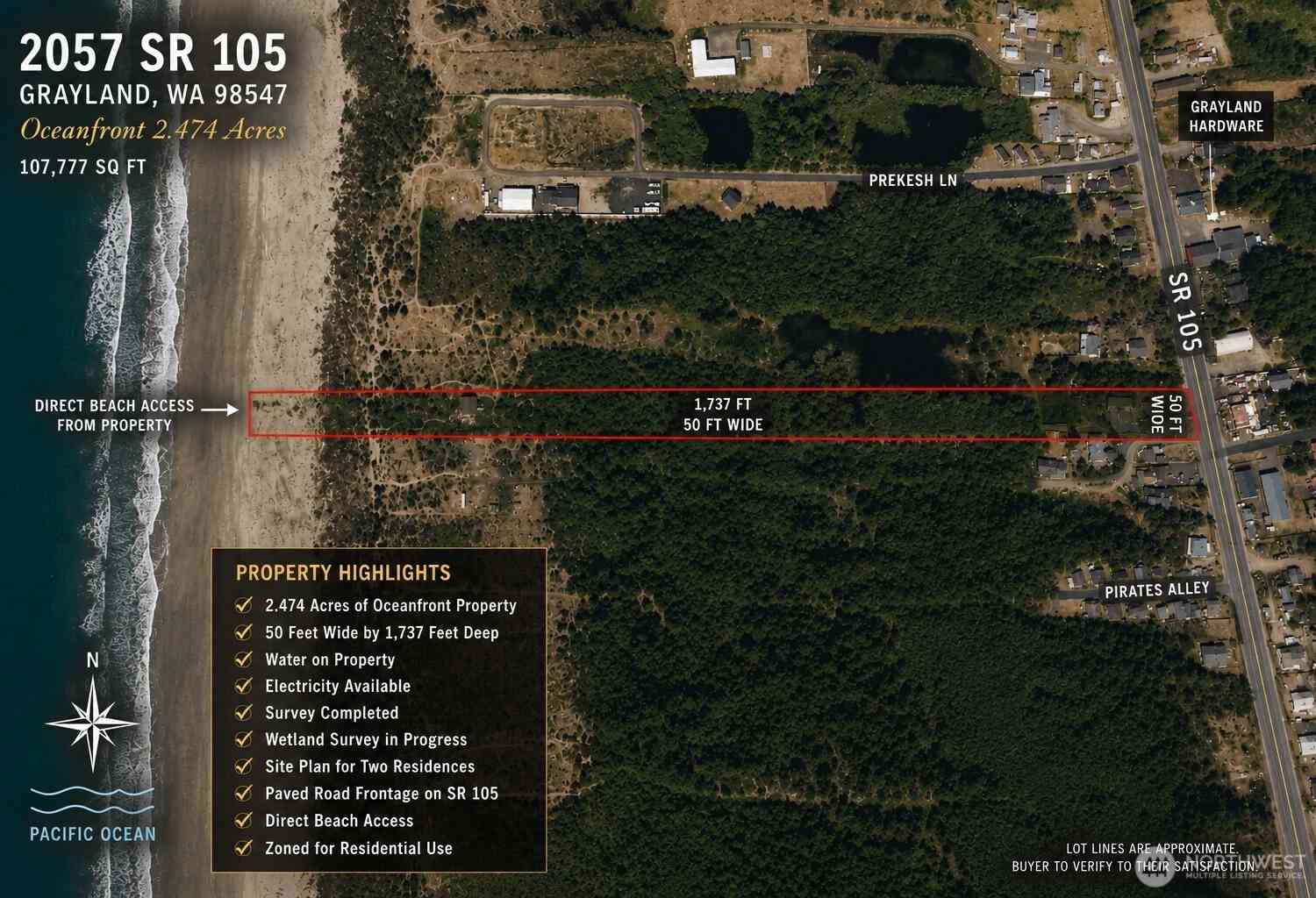 Vacant Land For Sale - 2057 Sr 105<br/> Grayland, WA 98547